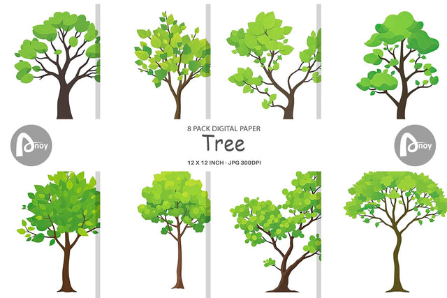 Digital Paper Tree Digital Pattern artnoy 