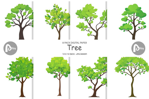 Digital Paper Tree Digital Pattern artnoy 