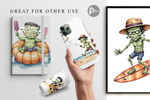 Digital Paper Tropical Frankenstein Digital Pattern artnoy 