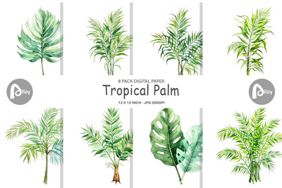 Digital Paper Tropical Palms Digital Pattern artnoy 