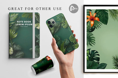 Digital Paper Tropical Plants Digital Pattern artnoy 