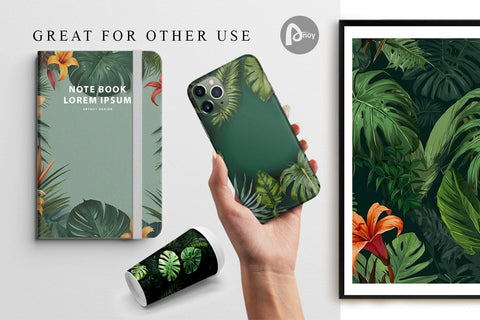 Digital Paper Tropical Plants Digital Pattern artnoy 