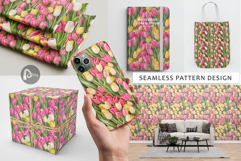 Digital Paper Tulips Pattern Digital Pattern artnoy 