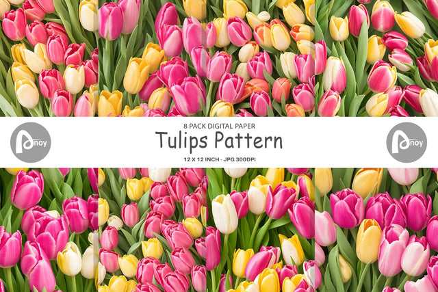 Digital Paper Tulips Pattern Digital Pattern artnoy 