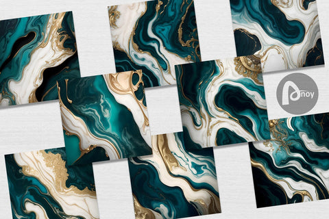 Digital Paper Turquoise Marble Luxury Digital Pattern artnoy 