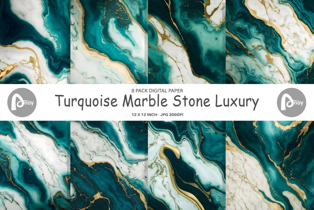 Digital Paper Turquoise Marble Stone Digital Pattern artnoy 