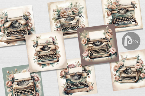 Digital Paper Typewriter Digital Pattern artnoy 