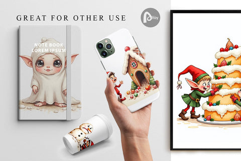 Digital Paper UglyCute Christmas Bake-Off Disaster Digital Pattern artnoy 