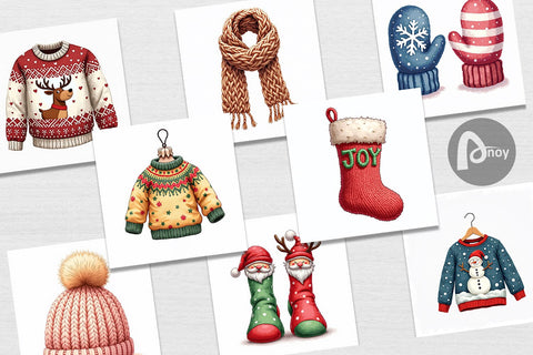 Digital Paper UglyCute Christmas Sweaters Digital Pattern artnoy 