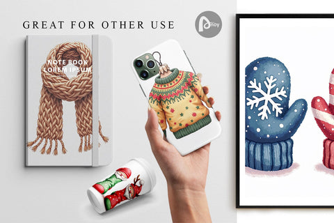 Digital Paper UglyCute Christmas Sweaters Digital Pattern artnoy 