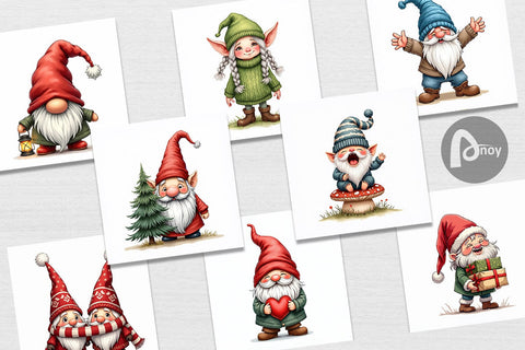 Digital Paper UglyCute Nordic Gnomes Digital Pattern artnoy 