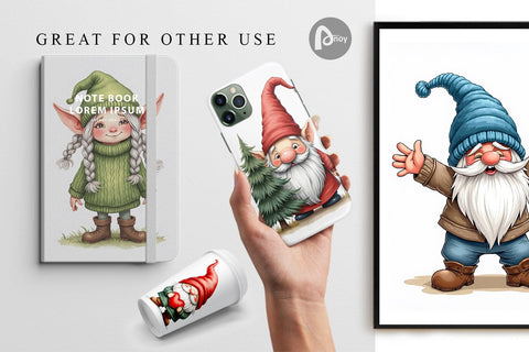 Digital Paper UglyCute Nordic Gnomes Digital Pattern artnoy 