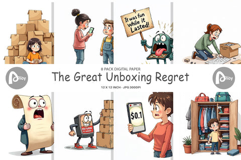 Digital Paper Unboxing Regret Digital Pattern artnoy 