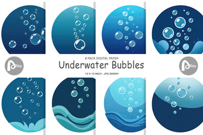 Digital Paper Underwater Bubbles Digital Pattern artnoy 