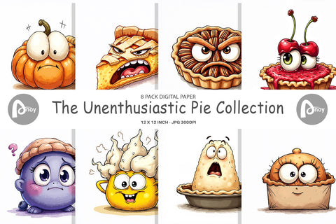 Digital Paper Unenthusiastic Pies Digital Pattern artnoy 