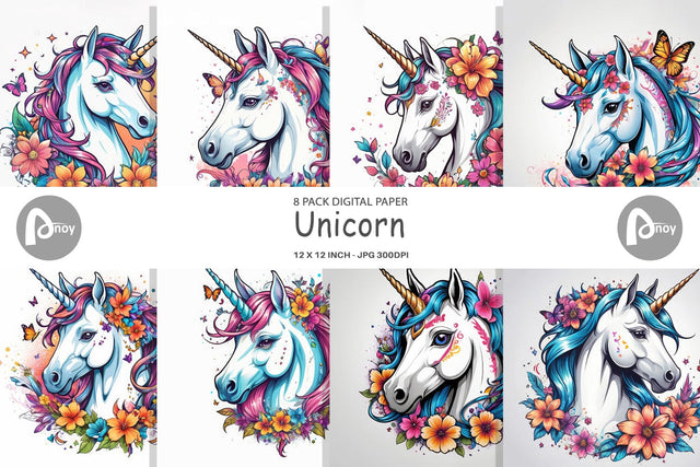 Digital Paper Unicorn Digital Pattern artnoy 