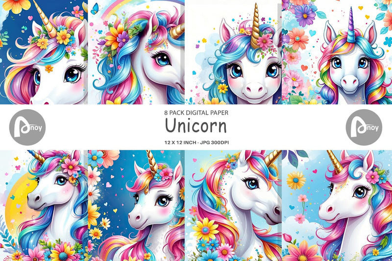 Digital Paper Unicorn Digital Pattern artnoy 