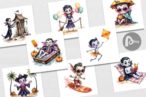 Digital Paper Vacation Vampire Vibes Digital Pattern artnoy 