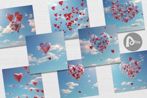 Digital Paper Valentine Balloon Digital Pattern artnoy 