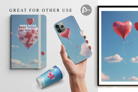 Digital Paper Valentine Balloon Digital Pattern artnoy 