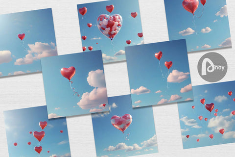 Digital Paper Valentine Balloon Digital Pattern artnoy 