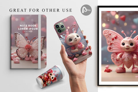 Digital Paper Valentine Butterfly Digital Pattern artnoy 