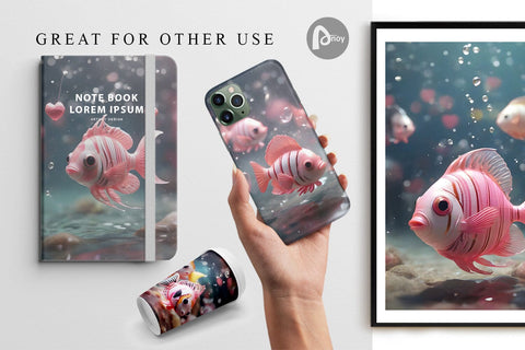 Digital Paper Valentine Butterflyfish Digital Pattern artnoy 