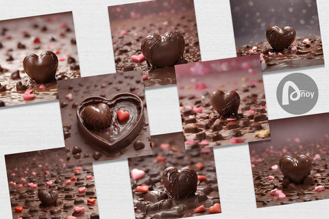Digital Paper Valentine Chocolate Heart Digital Pattern artnoy 
