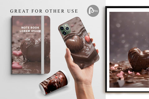 Digital Paper Valentine Chocolate Heart Digital Pattern artnoy 