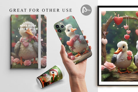 Digital Paper Valentine Cute Stork Digital Pattern artnoy 