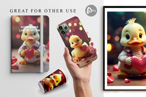 Digital Paper Valentine Duck Digital Pattern artnoy 