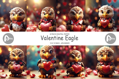 Digital Paper Valentine Eagle Digital Pattern artnoy 