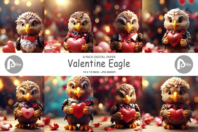 Digital Paper Valentine Eagle Digital Pattern artnoy 