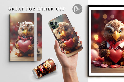 Digital Paper Valentine Eagle Digital Pattern artnoy 