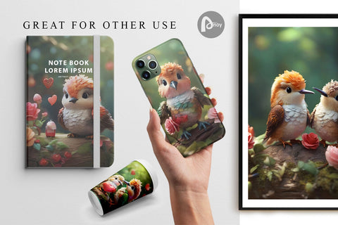 Digital Paper Valentine Hummingbird Digital Pattern artnoy 