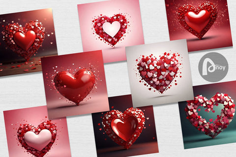Digital Paper Valentine Love Heart Digital Pattern artnoy 