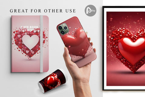 Digital Paper Valentine Love Heart Digital Pattern artnoy 