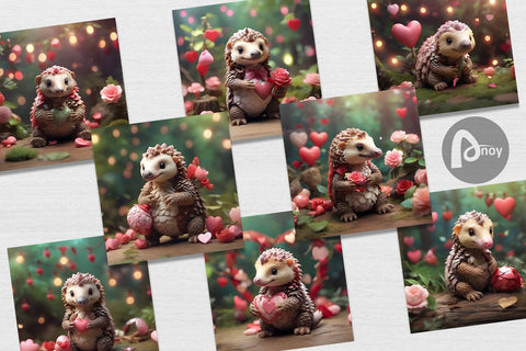 Digital Paper Valentine Pangolin Digital Pattern artnoy 