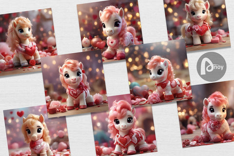 Digital Paper Valentine Poni Shetland Digital Pattern artnoy 