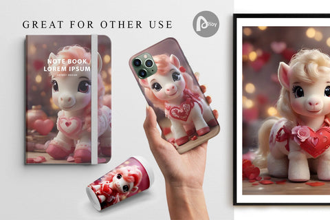 Digital Paper Valentine Poni Shetland Digital Pattern artnoy 