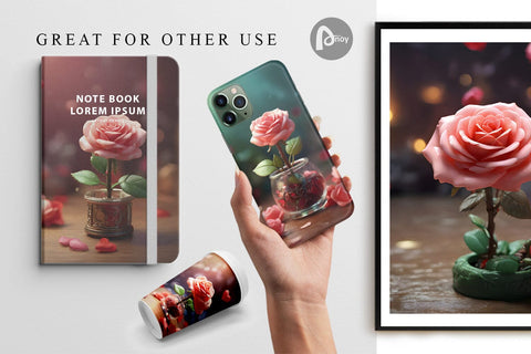 Digital Paper Valentine Rose Flower Digital Pattern artnoy 