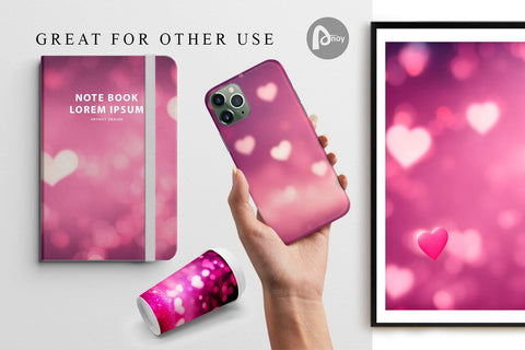 Digital Paper Valentines Bokeh Digital Pattern artnoy 