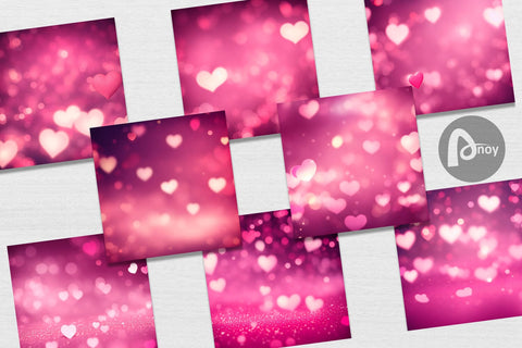 Digital Paper Valentines Bokeh Digital Pattern artnoy 