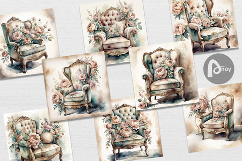 Digital Paper Velvet Chair Digital Pattern artnoy 