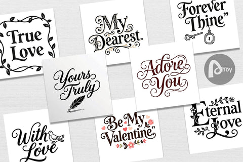 Digital Paper Victorian Romance Valentine Quotes Digital Pattern artnoy 