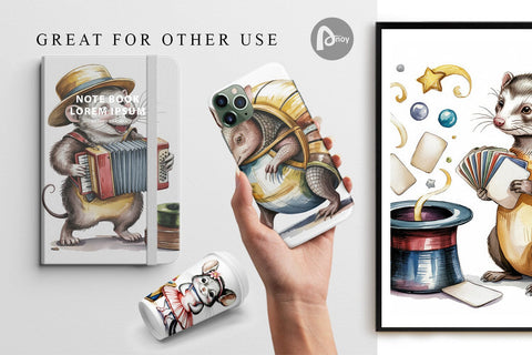 Digital Paper Vintage Animal Circus Digital Pattern artnoy 