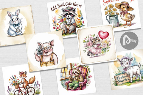 Digital Paper Vintage Animal Digital Pattern artnoy 