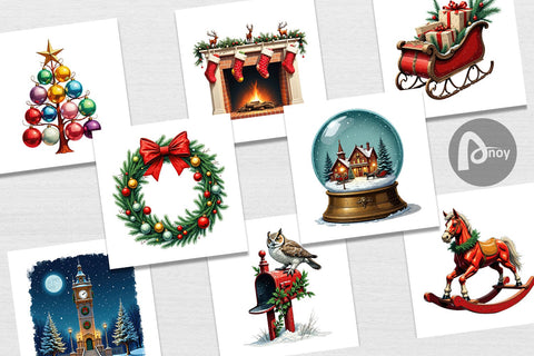 Digital Paper Vintage Christmas Digital Pattern artnoy 