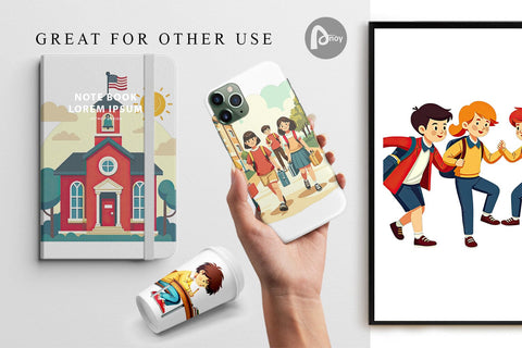 Digital Paper Vintage Classroom Digital Pattern artnoy 