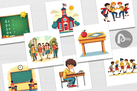 Digital Paper Vintage Classroom Digital Pattern artnoy 